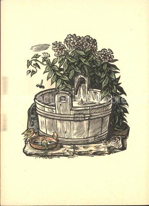 Blumen Künstlerkarte Brunnen