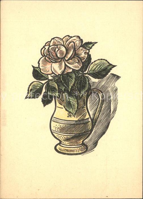 Rosen Zeichnung Vase