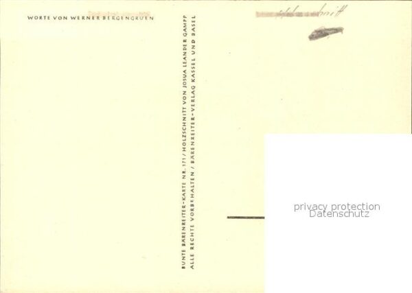 Kuenstlerkarte Holzschnitt Blatt – Bild 2