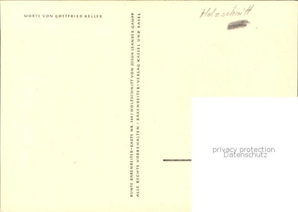 Kuenstlerkarte Holzschnitt Spruch – Bild 2