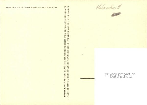 Kuenstlerkarte Gedicht Holzschnitt – Bild 2