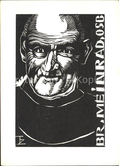 Kuenstlerkarte Br. Meinrad. 05C Zeichnung Portrait