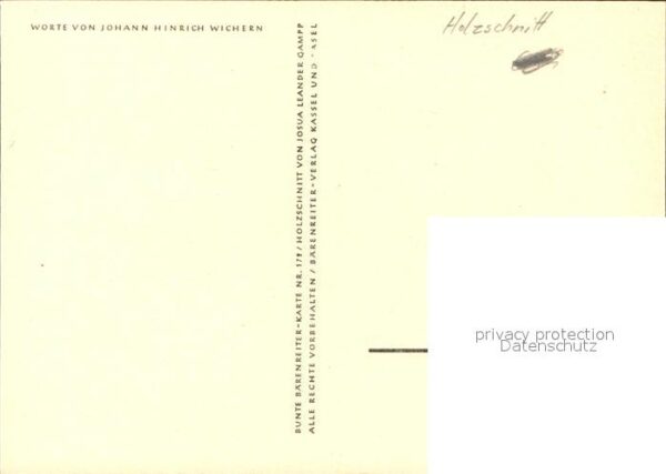 Kuenstlerkarte Holzschnitt Spruch – Bild 2