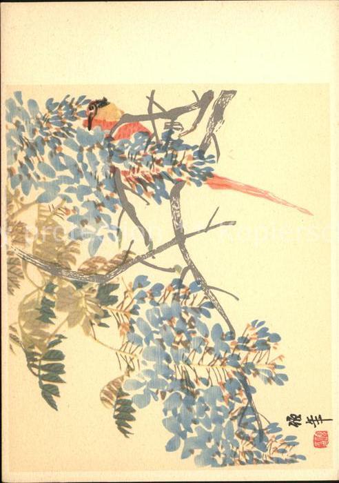 Kuenstlerkarte Vogel Holzschnitt
