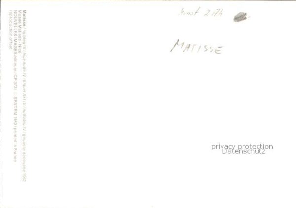 Kuenstlerkarte H. Matisse 52 – Bild 2