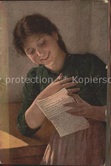 Verlag Erpaco Ölgemälde C. v. Bergen Ein Liebesbrief
