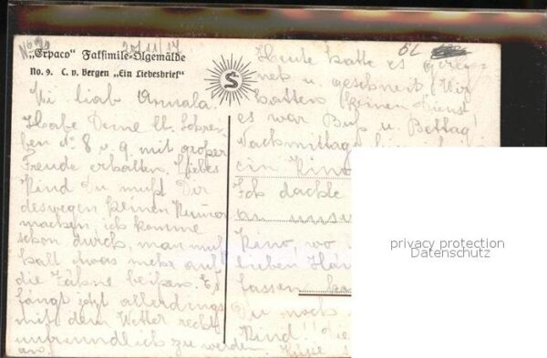 Verlag Erpaco Ölgemälde C. v. Bergen Ein Liebesbrief – Bild 2