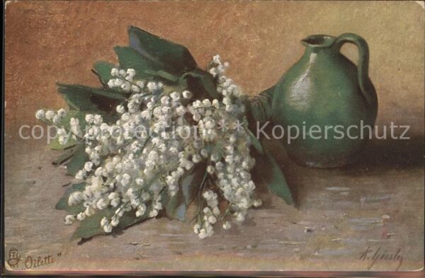 Verlag Tucks Oilette Nr. 849 Blumen Vase