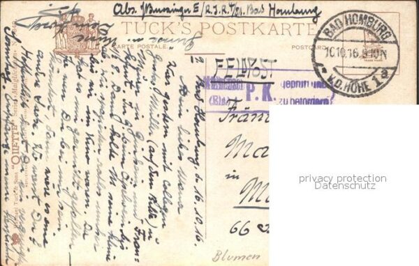 Verlag Tucks Oilette Nr. 849 Blumen Vase – Bild 2