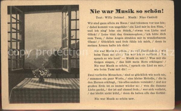 Liederkarte nie war Musik so schön Willy Dehmel