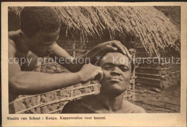 Afrika Africa Afrique Volksleben Typen Missien van Scheut Kongo Kapperssalon F