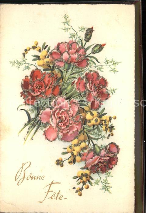 Blumen Bonne Fete Glitzer Blumen
