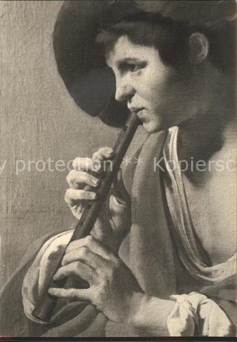 Kuenstlerkarte Der Flötenbläser Hendrick Ter Brugghen