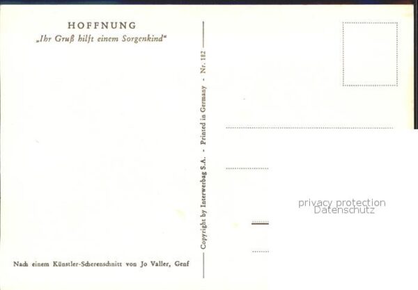 Scherenschnitt Schattenbildkarte Hoffnung Gruß Sorgenkind – Bild 2
