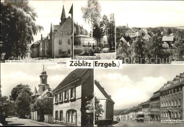 Zoeblitz Sachsen Markplatz Schulstrasse u.Hotel Kniebrec