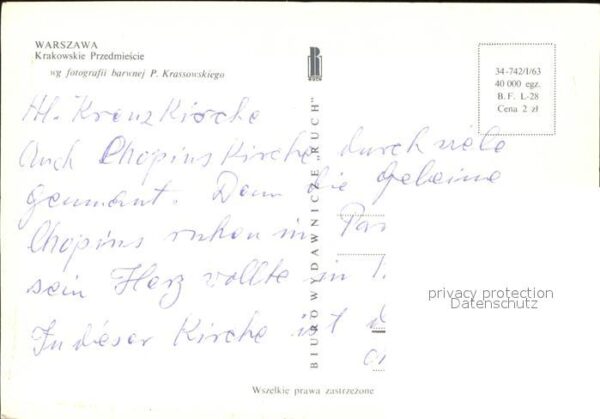 Warszawa Strassenansicht mit Kirche – Bild 2