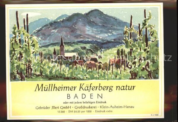 Muellheim Baden Weinetikette