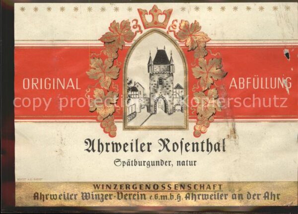 Ahrweiler Ahr Weinetikette