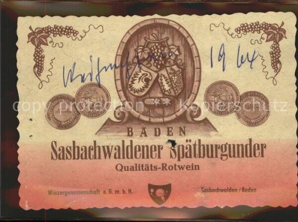 Sasbachwalden Weinetikette