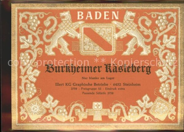 Burkheim Kaiserstuhl Weinetikette