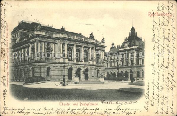 Reichenberg Liberec Boehmen Theater Postgebäude