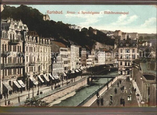 Karlsbad Eger Kreuz- und Sprudelgasse Mühlbrunnenquai