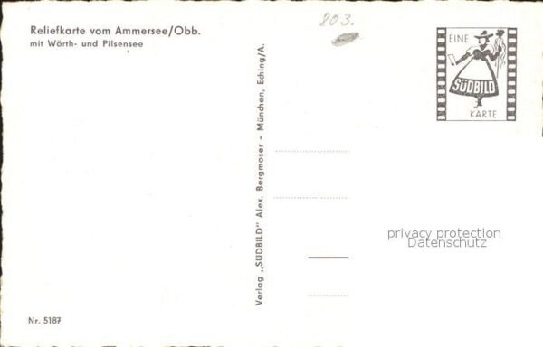 Zugspitze Reliefkarte Ammersee Vogelschau Wappen – Bild 2