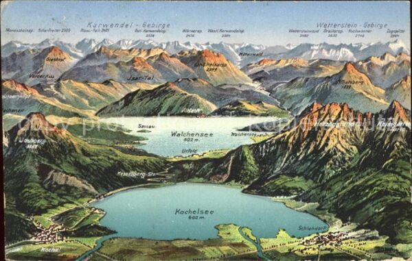 Kochel See Kochelsee Karwendel-Gebirge Jochberg