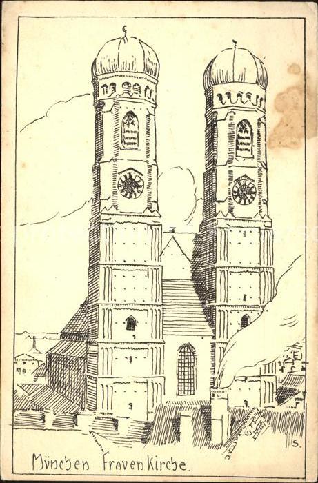 Muenchen Frauenkirche Zeichnung