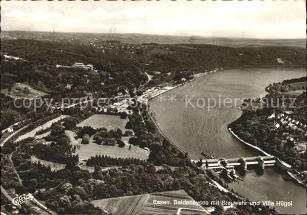 Essen Ruhr Fliegeraufnahme Villa Hügel Stauwehr