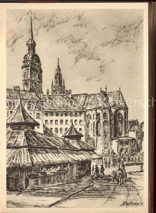 Muenchen Viktualienmarkt Künstlerkarte