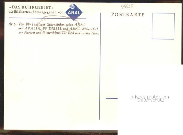 Gelsenkirchen Künstlerkarte Aral Bildkarten Ruhrgebie – Bild 2