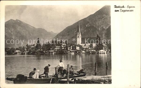 Rottach-Egern Partie am Tegernsee Bootssteg Kirche