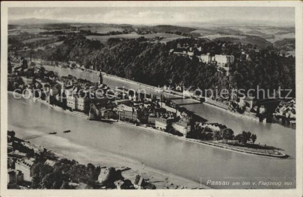 Passau am Inn Fliegeraufnahme