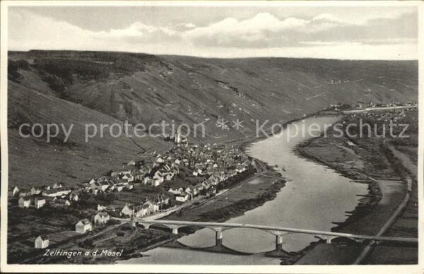 Zeltingen-Rachtig Moselbrücke Fliegeraufnahme
