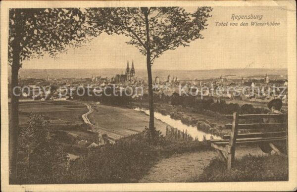 Regensburg Panorama Blick von den Winzerhöhen
