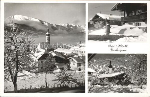 Reit Winkl Ortsansicht mit Kirche Winterimpression
