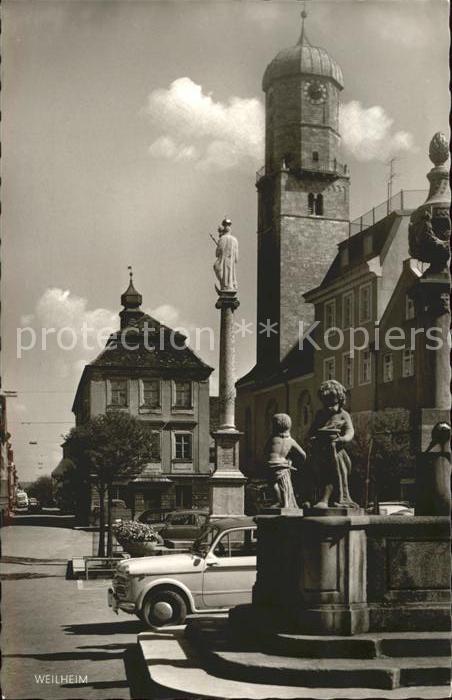 Weilheim Oberbayern Marienplatz Brunnen Säule
