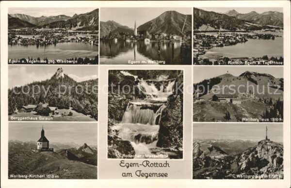 Egern Tegernsee Panorama gegen Blauberge Wallberg Bergh