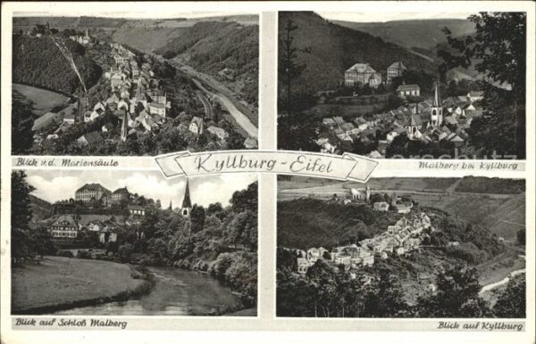 Kyllburg Rheinland-Pfalz Blick von der Mariensäule Schloss Malbe