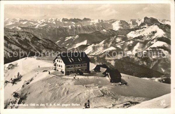 Rotwandhaus Berghütte Bayerische Voralpen gegen Rof