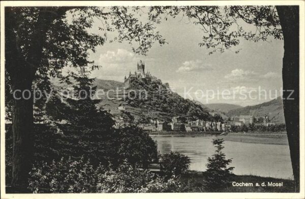Cochem Mosel Uferpartie an der Mosel Reichsburg