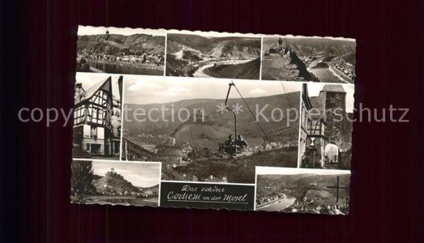 Cochem Mosel Ortsansichten mit Reichsburg Fachwerkha