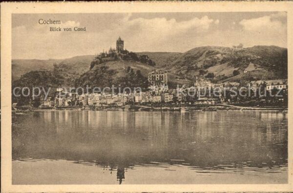 Cochem Mosel Blick von Cond Ortsansicht mit Burg