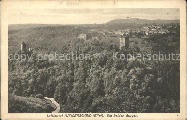 Manderscheid Eifel Panorama mit Burgen