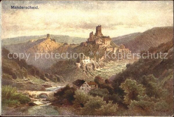 Manderscheid Eifel und die Burgen Künstlerkarte Nr. 3043