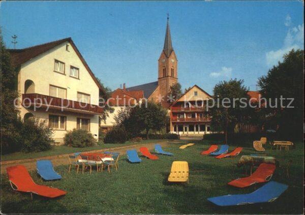 Oberharmersbach Hotel Bären Liegewiese Kirche