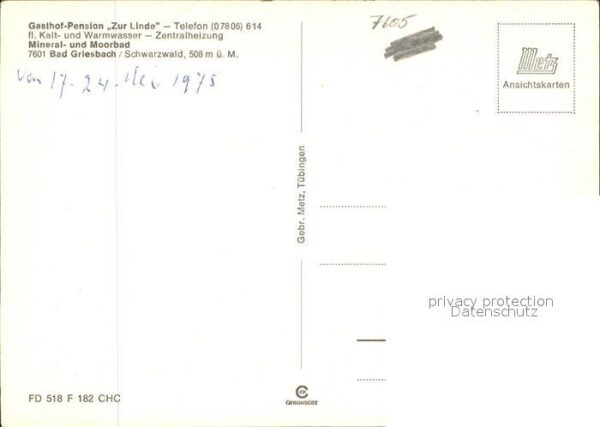 Bad Griesbach Schwarzwald Ortsansicht Gasthof Pension Zur Linde – Bild 2