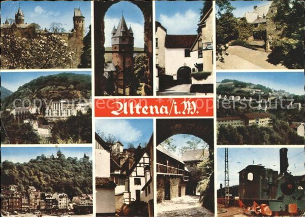 Altena Lenne Teilansichten Burg Eisenbahn Dampflokom