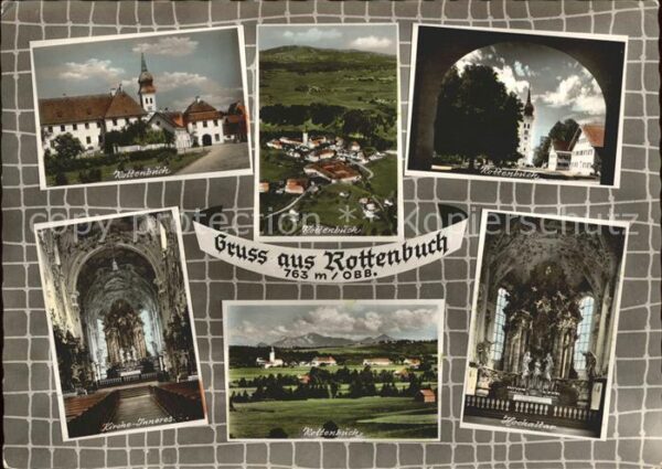 Rottenbuch Oberbayern Ortsansicht mit Kirche Altar